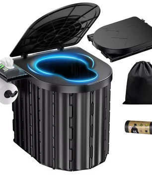 Opvouwbaar Camping Toilet – Compact Draagbaar Reistoilet met Zitting en Afvalzakken