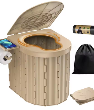 Opvouwbaar Camping Toilet – Compact Draagbaar Reistoilet met Zitting en Afvalzakken