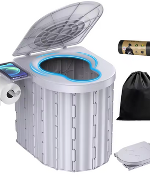 Opvouwbaar Camping Toilet – Compact Draagbaar Reistoilet met Zitting en Afvalzakken