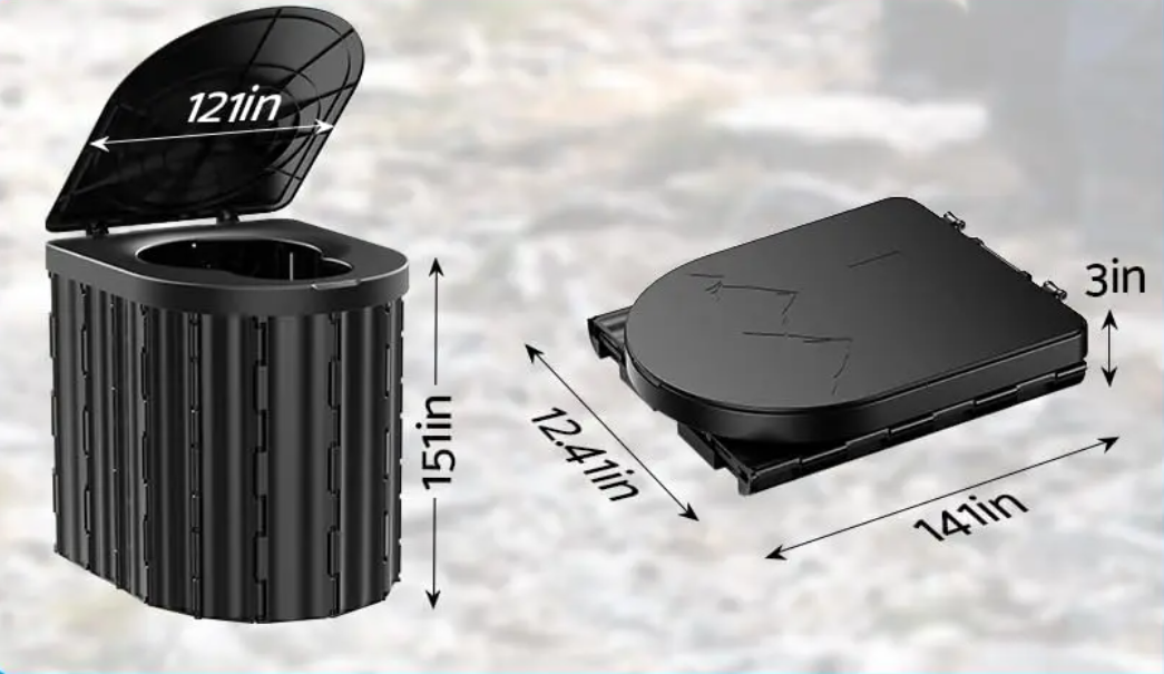 Opvouwbaar Camping Toilet – Compact Draagbaar Reistoilet met Zitting en Afvalzakken