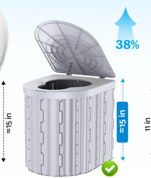 Opvouwbaar Camping Toilet – Compact Draagbaar Reistoilet met Zitting en Afvalzakken