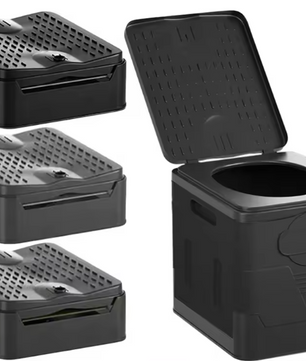 Opvouwbaar Camping Toilet – Draagbaar Auto Toilet met Afvalzakken en Opbergfunctie