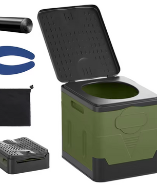 Opvouwbaar Camping Toilet – Draagbaar Auto Toilet met Afvalzakken en Opbergfunctie