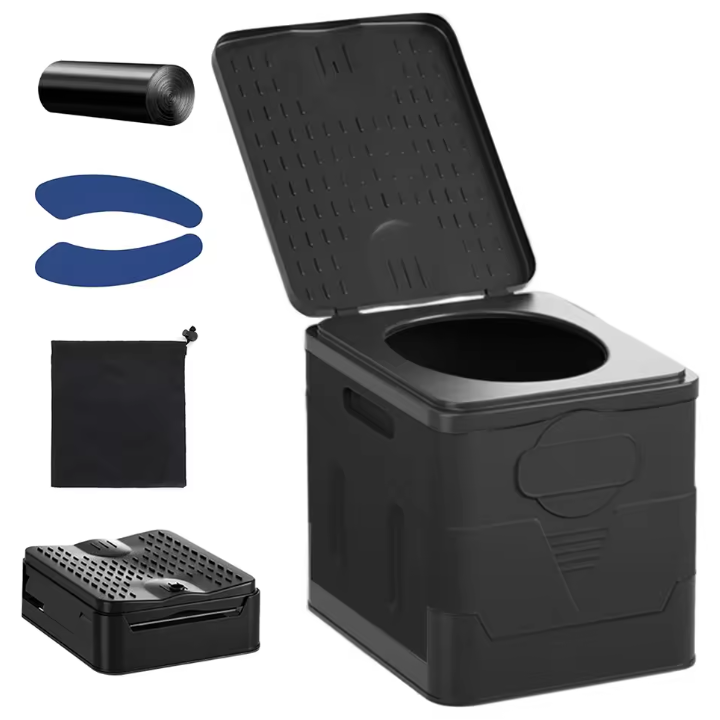 Opvouwbaar Camping Toilet – Draagbaar Auto Toilet met Afvalzakken en Opbergfunctie