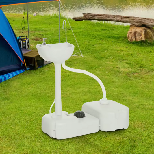 Draagbare Camping Wasbak – Outdoor Wastafel met Watertank, Afvaltank en Zeeppomp