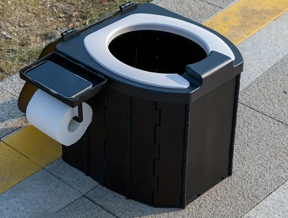 Opvouwbaar Camping Toilet – Draagbaar Reistoilet met Zachte Zitting en Anti-Geursysteem
