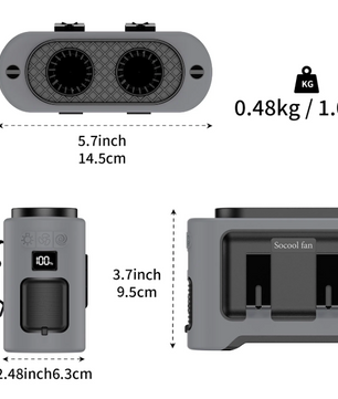 Draagbare Taille Ventilator – 5-in-1 Clip Fan met Powerbank, Zaklamp en Turbo Koeling