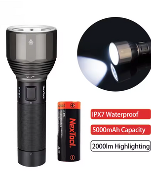 Krachtige LED Zaklamp 2000 Lumen – Oplaadbare Waterdichte Torch met 5 Modi voor Outdoor en Noodgebruik