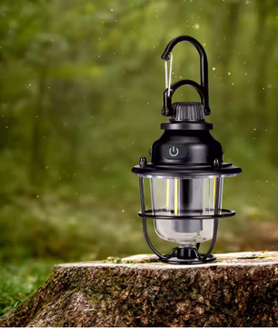 Dimbare LED Camping Lamp – Retro Tentlamp met USB-C Opladen en Warm/Koud Licht