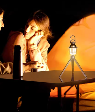 Dimbare LED Camping Lamp – Retro Tentlamp met USB-C Opladen en Warm/Koud Licht