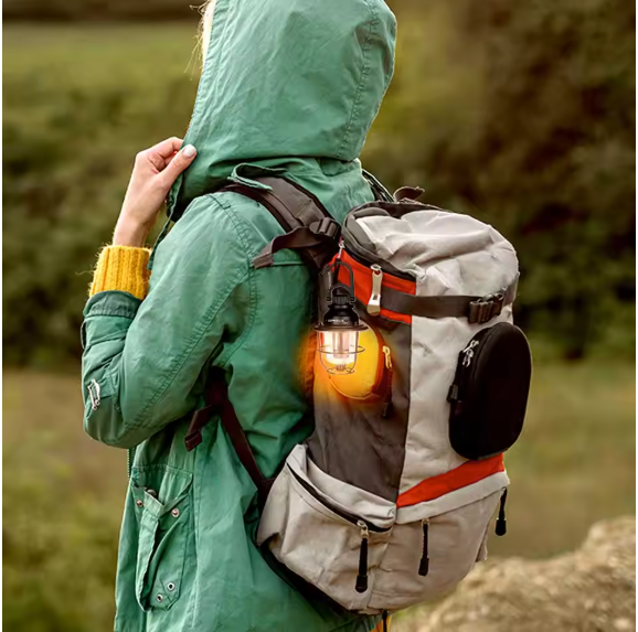 Dimbare LED Camping Lamp – Retro Tentlamp met USB-C Opladen en Warm/Koud Licht