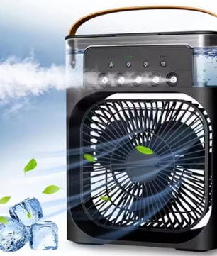 Draagbare Aircooler Ventilator – 3-in-1 Luchtkoeler, Luchtbevochtiger en Mist Fan met LED Verlichting