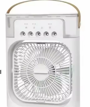 Draagbare Aircooler Ventilator – 3-in-1 Luchtkoeler, Luchtbevochtiger en Mist Fan met LED Verlichting