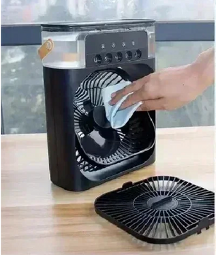 Draagbare Aircooler Ventilator – 3-in-1 Luchtkoeler, Luchtbevochtiger en Mist Fan met LED Verlichting