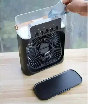 Draagbare Aircooler Ventilator – 3-in-1 Luchtkoeler, Luchtbevochtiger en Mist Fan met LED Verlichting