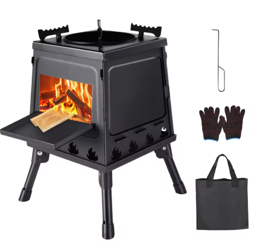 Opvouwbaar Camping Kooktoestel – Houtgestookte Stove van Carbon Staal met Draagtas voor Outdoor