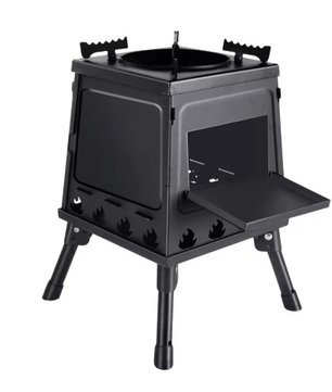 Opvouwbaar Camping Kooktoestel – Houtgestookte Stove van Carbon Staal met Draagtas voor Outdoor