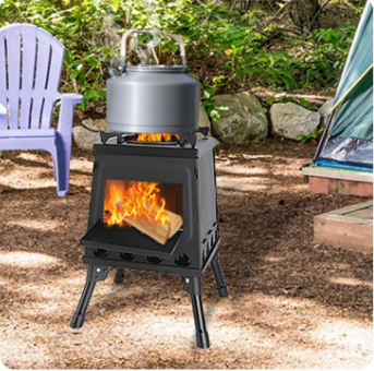 Opvouwbaar Camping Kooktoestel – Houtgestookte Stove van Carbon Staal met Draagtas voor Outdoor