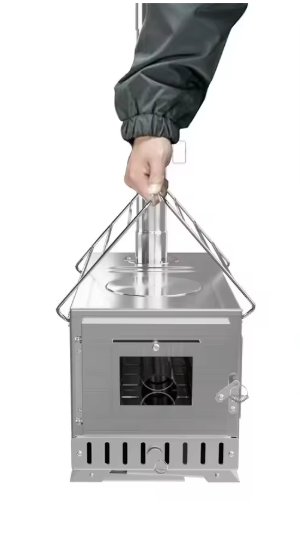 Camping Houtkachel met Schoorsteen – RVS Tentkachel voor Verwarming en Koken Outdoor