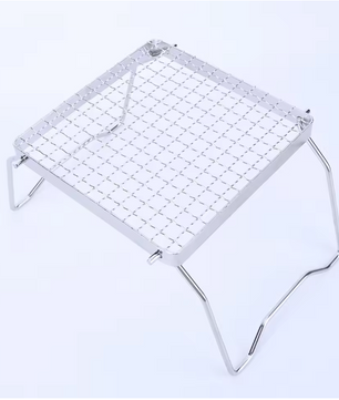 Opvouwbaar BBQ Grill Rek – RVS Mini Barbecue Stand voor Camping en Outdoor