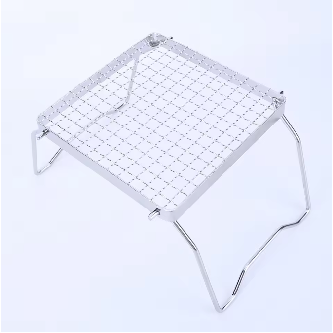 Opvouwbaar BBQ Grill Rek – RVS Mini Barbecue Stand voor Camping en Outdoor