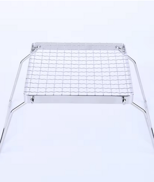 Opvouwbaar BBQ Grill Rek – RVS Mini Barbecue Stand voor Camping en Outdoor