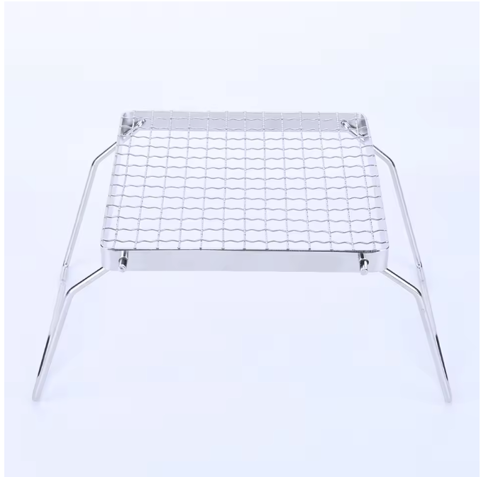 Opvouwbaar BBQ Grill Rek – RVS Mini Barbecue Stand voor Camping en Outdoor