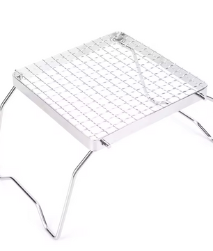 Opvouwbaar BBQ Grill Rek – RVS Mini Barbecue Stand voor Camping en Outdoor