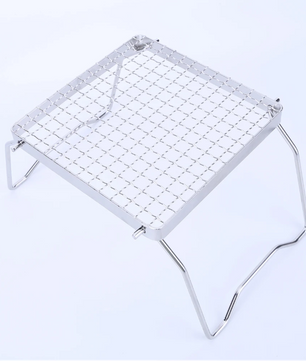 Opvouwbaar BBQ Grill Rek – RVS Mini Barbecue Stand voor Camping en Outdoor
