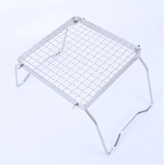 Opvouwbaar BBQ Grill Rek – RVS Mini Barbecue Stand voor Camping en Outdoor