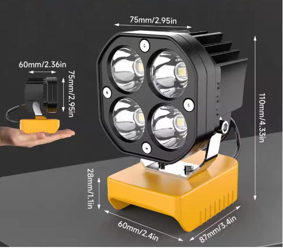 Krachtige LED Werklamp 40W 6000LM – Draagbare Camping Lamp op Accu voor Outdoor en Werkplaats