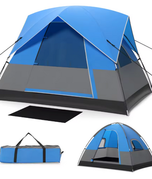 3-Persoons Camping Tent – Waterdichte Koepeltent met Regenhoes en Grondzeil