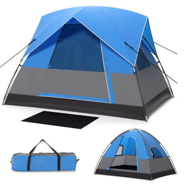 3-Persoons Camping Tent – Waterdichte Koepeltent met Regenhoes en Grondzeil
