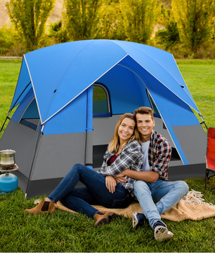 3-Persoons Camping Tent – Waterdichte Koepeltent met Regenhoes en Grondzeil
