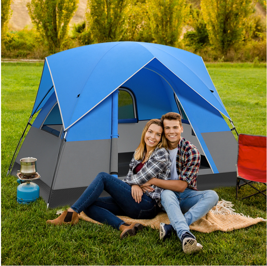 3-Persoons Camping Tent – Waterdichte Koepeltent met Regenhoes en Grondzeil