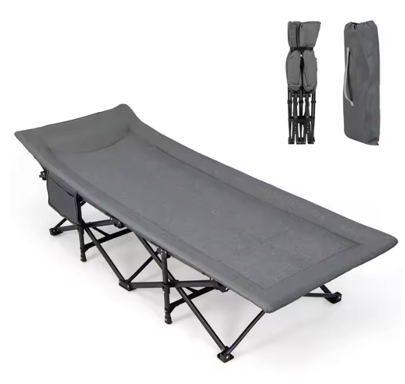 Opvouwbaar Camping Bed – Veldbed met Matras en Kussen tot 200 kg Belastbaar