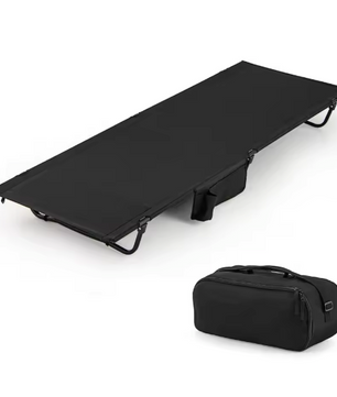 Ultralicht Camping Bed – Opvouwbaar Veldbed met Zijvak en Draagtas, 150 kg Belastbaar