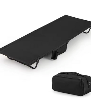 Ultralicht Camping Bed – Opvouwbaar Veldbed met Zijvak en Draagtas, 150 kg Belastbaar