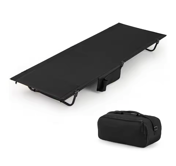 Ultralicht Camping Bed – Opvouwbaar Veldbed met Zijvak en Draagtas, 150 kg Belastbaar