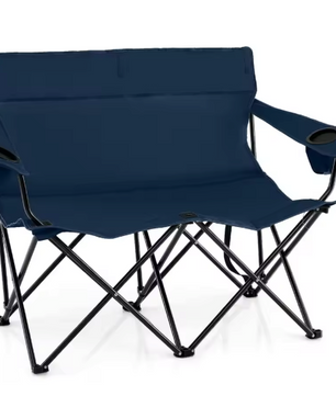 2-Persoons Camping Stoel – Opvouwbare Campingbank met Bekerhouders en Draagtas, 300 kg Belastbaar