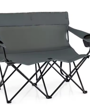 2-Persoons Camping Stoel – Opvouwbare Campingbank met Bekerhouders en Draagtas, 300 kg Belastbaar