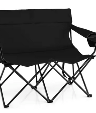 2-Persoons Camping Stoel – Opvouwbare Campingbank met Bekerhouders en Draagtas, 300 kg Belastbaar