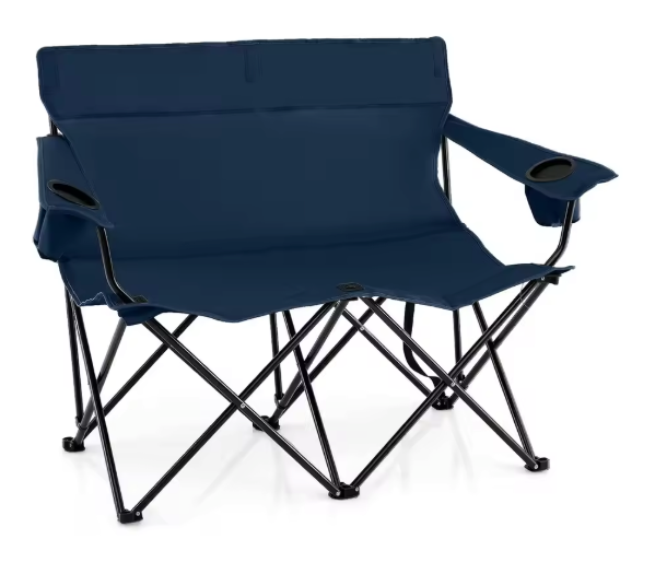 2-Persoons Camping Stoel – Opvouwbare Campingbank met Bekerhouders en Draagtas, 300 kg Belastbaar