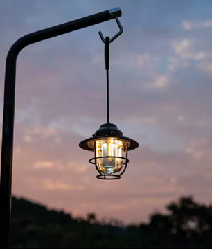 Retro LED Camping Lamp – Dimbare Lantaarn met USB-C en 4 Lichtstanden, Waterdicht