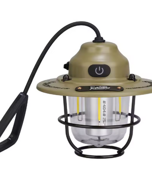 Retro LED Camping Lamp – Dimbare Lantaarn met USB-C en 4 Lichtstanden, Waterdicht