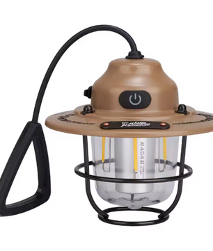 Retro LED Camping Lamp – Dimbare Lantaarn met USB-C en 4 Lichtstanden, Waterdicht