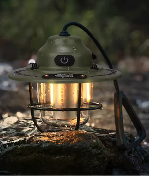 Retro LED Camping Lamp – Dimbare Lantaarn met USB-C en 4 Lichtstanden, Waterdicht