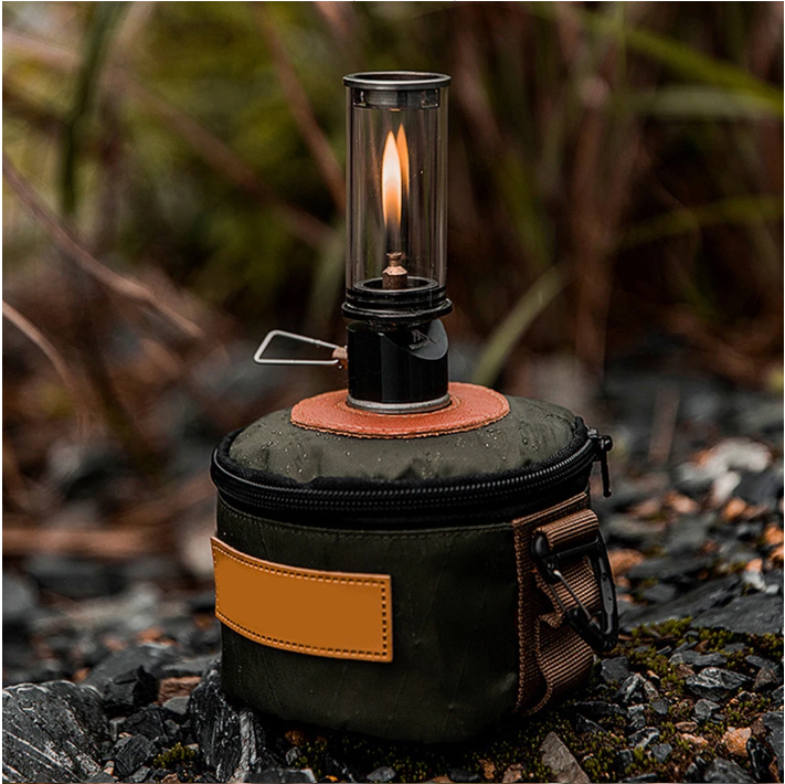 Camping Gas Lamp – Draagbare Butaan Lantaarn met Regelbare Vlam en Windbescherming