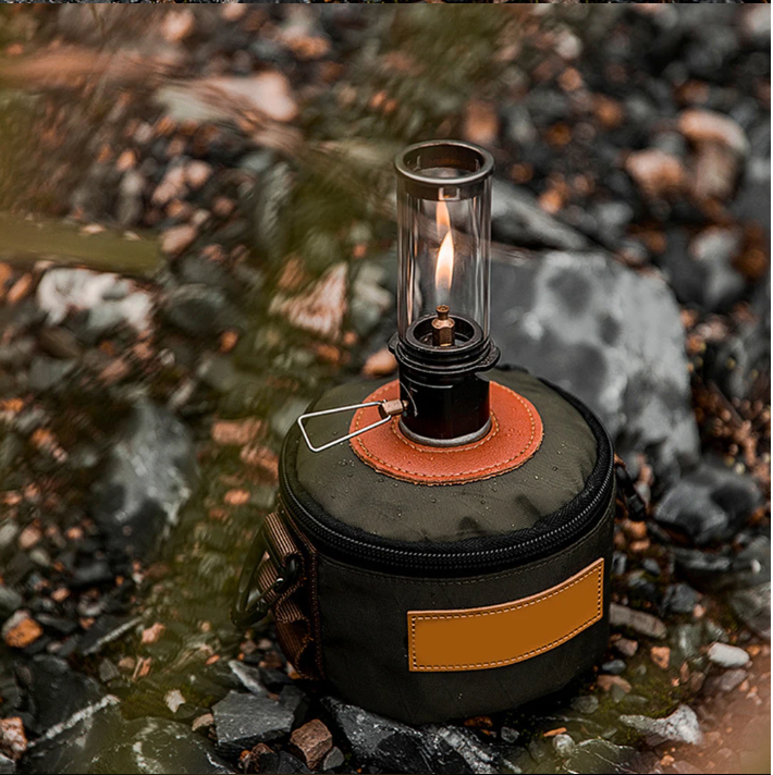 Camping Gas Lamp – Draagbare Butaan Lantaarn met Regelbare Vlam en Windbescherming