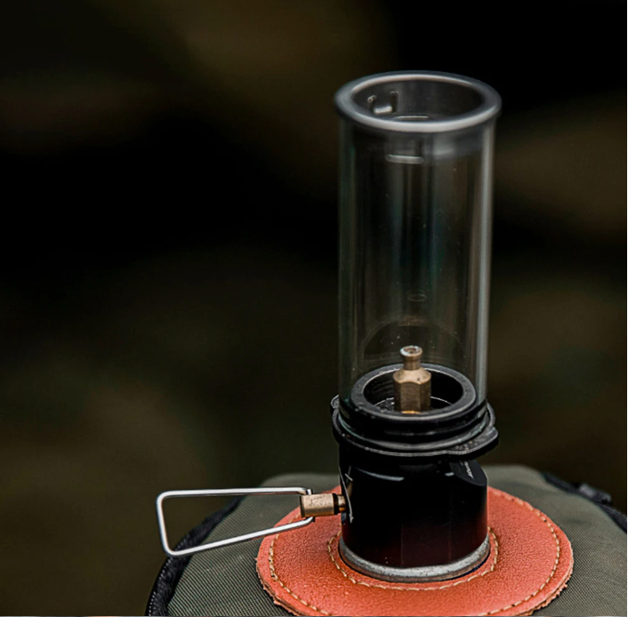 Camping Gas Lamp – Draagbare Butaan Lantaarn met Regelbare Vlam en Windbescherming